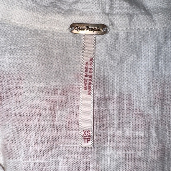 Free People Embroidered Peasant Top XS Dreaming About You Tunic Ivory and Red - Picture 5 of 7